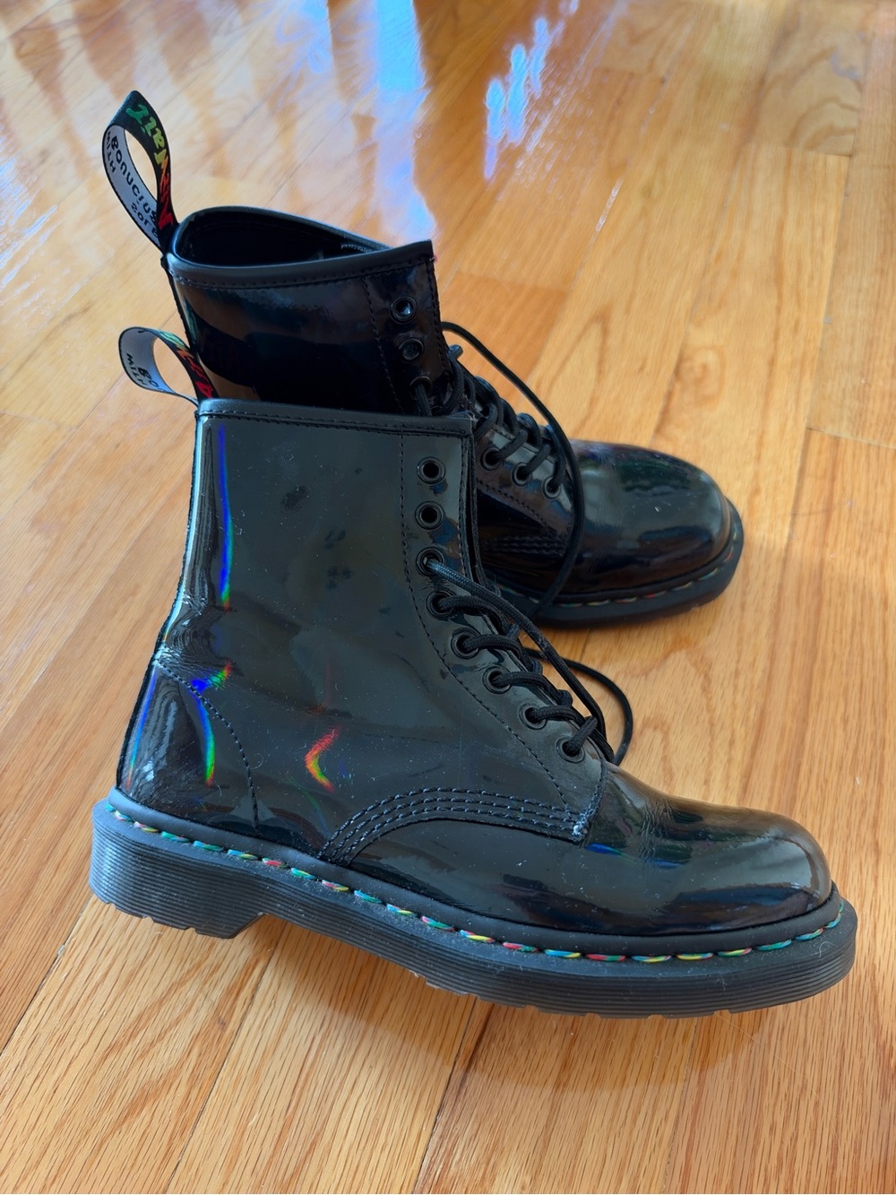 Dr. Martens 1460 Rainbow Holographic Black Boots